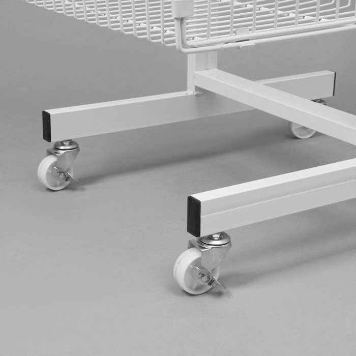 Накопитель разборный на колесах, двухсторонняя, 10 корзин, 45&times;55&times;165 см, цвет белый