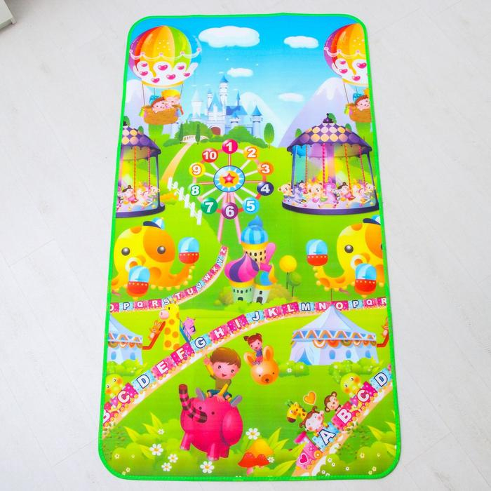 Игровой коврик для детей на фольгированной основе &laquo;Карусель&raquo;, размер 180х100x0,5 см, Крошка Я