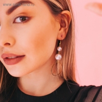 Серьги с жемчугом &laquo;Нежность&raquo; звенья, цвет белый в золоте