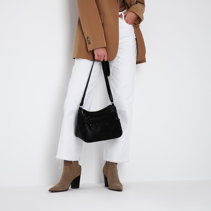 Сумка-мешок на молнии, цвет чёрный Сумка-мешок на молнии, цвет чёрный