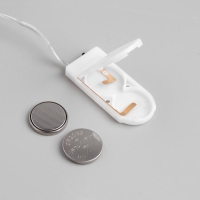 Гирлянда &laquo;Нить&raquo; 2 м роса, IP20, серебристая нить, 20 LED, батарейки CR2032х2 (в комплекте), свечение тёплое белое