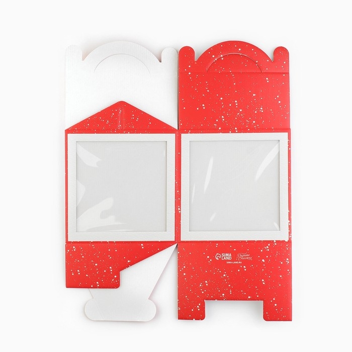 Коробка кондитерская с окном, сундук, &laquo;Чудо&raquo; 20 х 20 х 20 см, Новый год