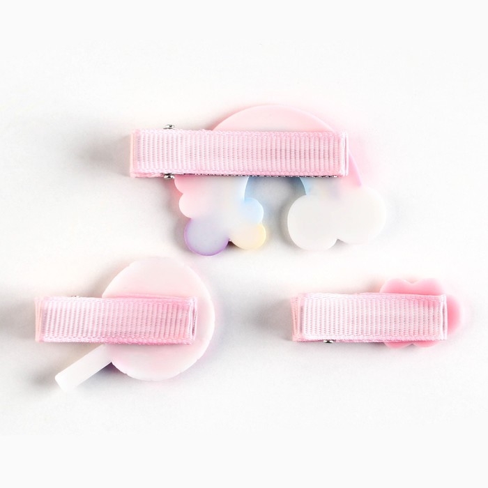 Заколки для волос детские&laquo;Мечтай как единорог&raquo;, 3 шт, 7,5 х 10 см