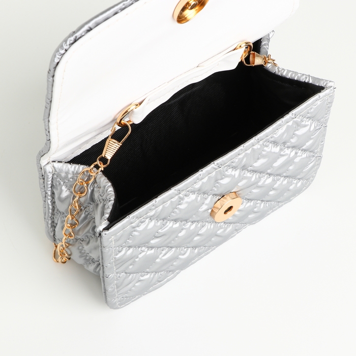 Сумка детская для девочки на молнии «Выбражулька», цвет серебряный Сумка детская для девочки на молнии «Выбражулька», цвет серебряный