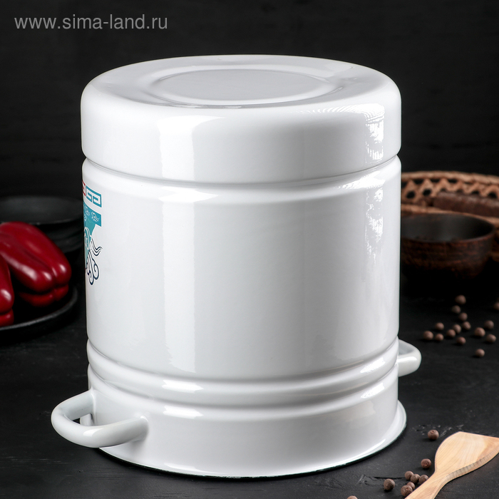 Позница-мантоварка эмалированная, 12 л, 4 вставки, цвет белый, деколь МИКС