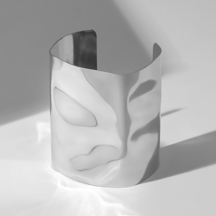 Браслет металл &laquo;Манжета&raquo; с прогибом, цвет серебро