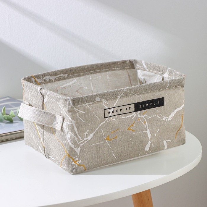 Корзина для мелочей Доляна &laquo;Мрамор&raquo;, 23&times;16&times;12 см, цвет серый