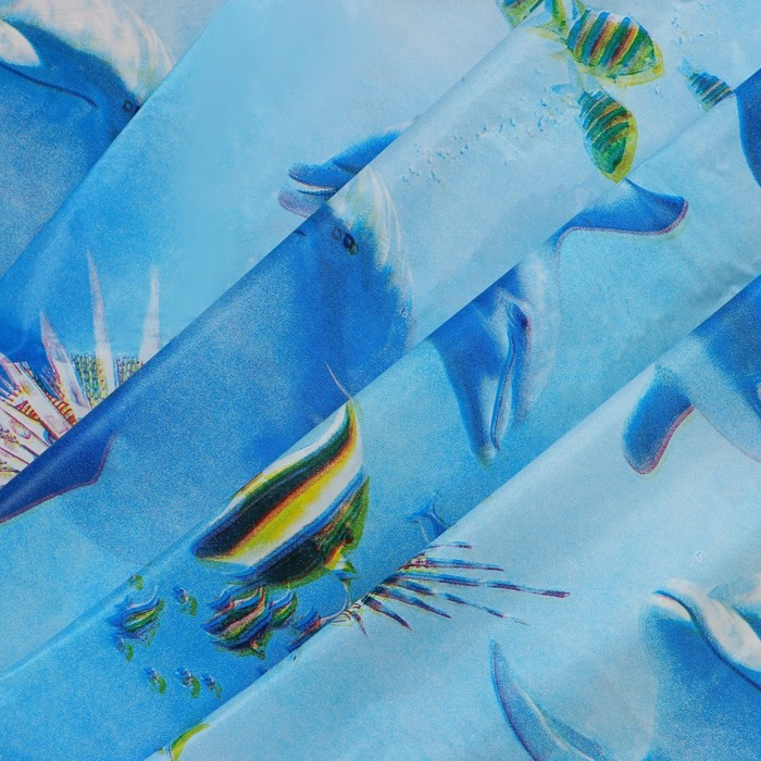 Штора для ванны Доляна &laquo;Морская&raquo;, 180&times;180 см, EVA