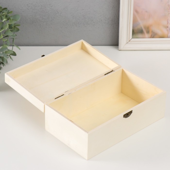 Шкатулка дерево под роспись "Прямоугольная" замок пряжка 23,5х14х9,5 см