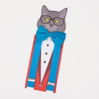 Подтяжки детские &laquo;Выбражулька&raquo;, ширина 2.5 см, бабочка, цвет голубой