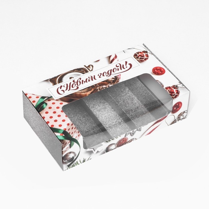 Новый год. Кондитерская упаковка под 5 эклеров Новый год. Кондитерская упаковка под 5 эклеров "Новогодние подарки", 25,2 х 15 х 6,6 см