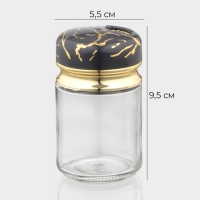 Солонка стеклянная Magistro «Чёрный мрамор», 150 мл, 5,5×9,5 см Солонка стеклянная Magistro «Чёрный мрамор», 150 мл, 5,5×9,5 см