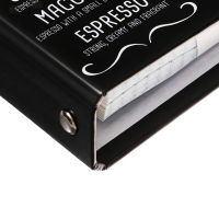 Тетрадь на кольцах 80 листов в клетку CAFFEE NERO, со смен блоком, твердая обложка, глянцевое ламинирование, блок 60 г/м2