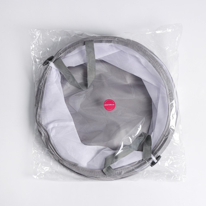 Корзина для белья Доляна, складная, 35&times;35&times;43 см, цвет белый