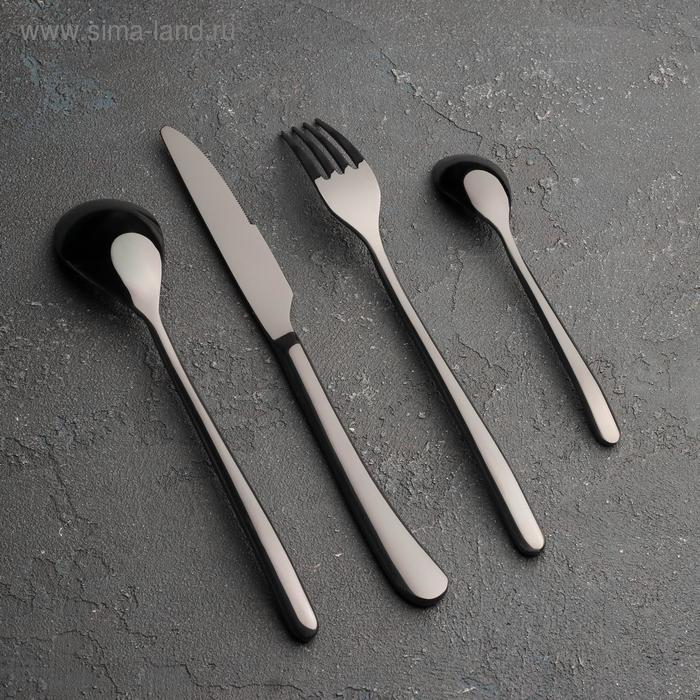 Столовые приборы из нержавеющей стали Magistro &laquo;Джентри&raquo;, 4 предмета, цвет чёрный