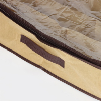 Кофр для обуви Доляна, 12 отделений, 65&times;54&times;10 см, цвет бежевый