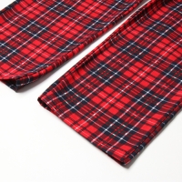 Комплект (футболка,брюки) домашний женский, цвет белый/красная клетка, р-р 50