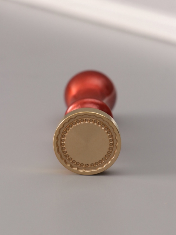 Печать для сургуча с пластиковой ручкой Печать для сургуча с пластиковой ручкой "Рамка круглая фигурный край" 6,3х2,5х2,5 см