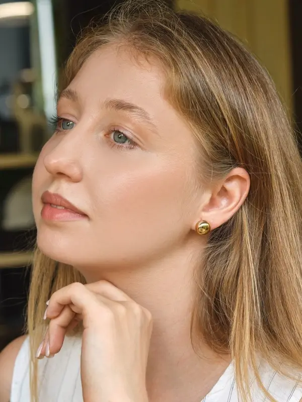 Набор серьги "Сердце" нежность, цвет золото