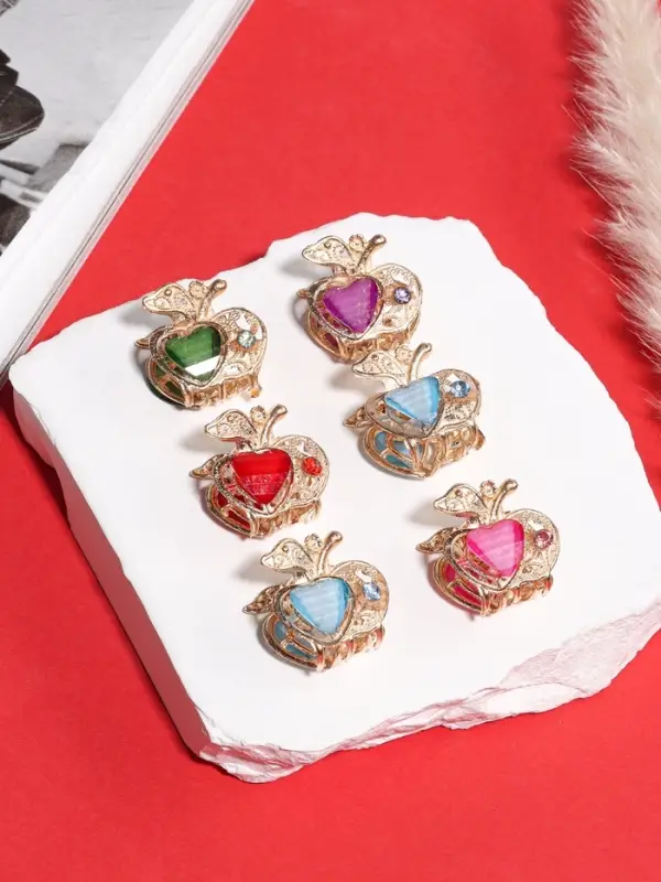 Крабик для волос &laquo;Арфея&raquo;, яблочко, 2.3 см, золото МИКС