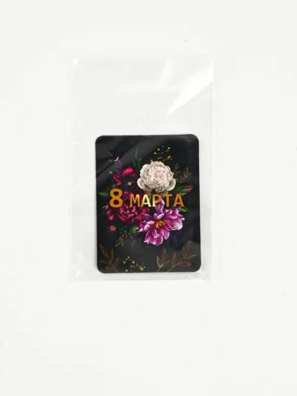 Магнит на холодильник, полимерный &laquo;Пионы. 8 марта&raquo;, 6&times;8 см