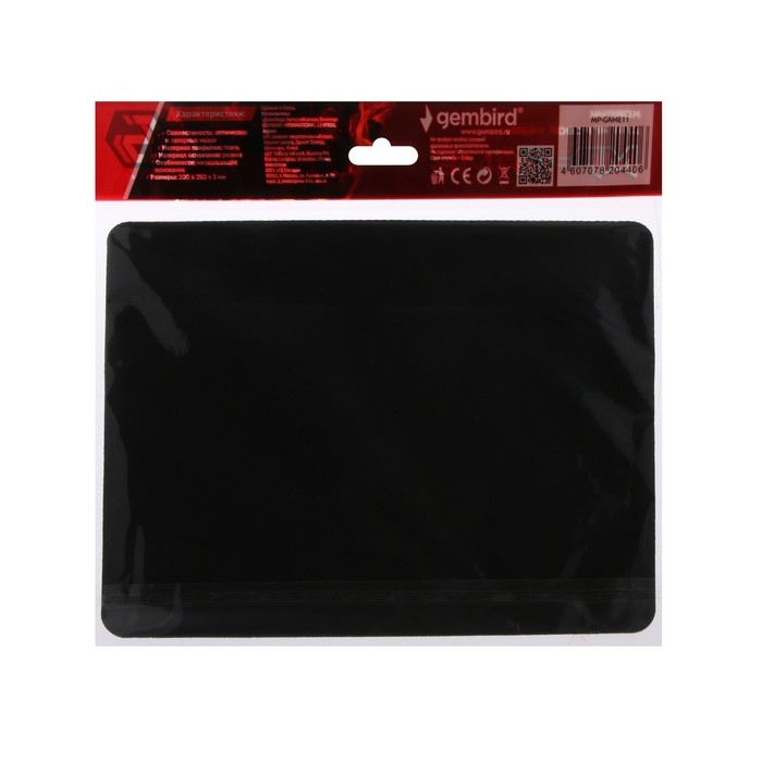 Коврик для мыши Gembird MP-GAME14, размеры 250х200х3 мм, черный Коврик для мыши Gembird MP-GAME14, размеры 250х200х3 мм, черный