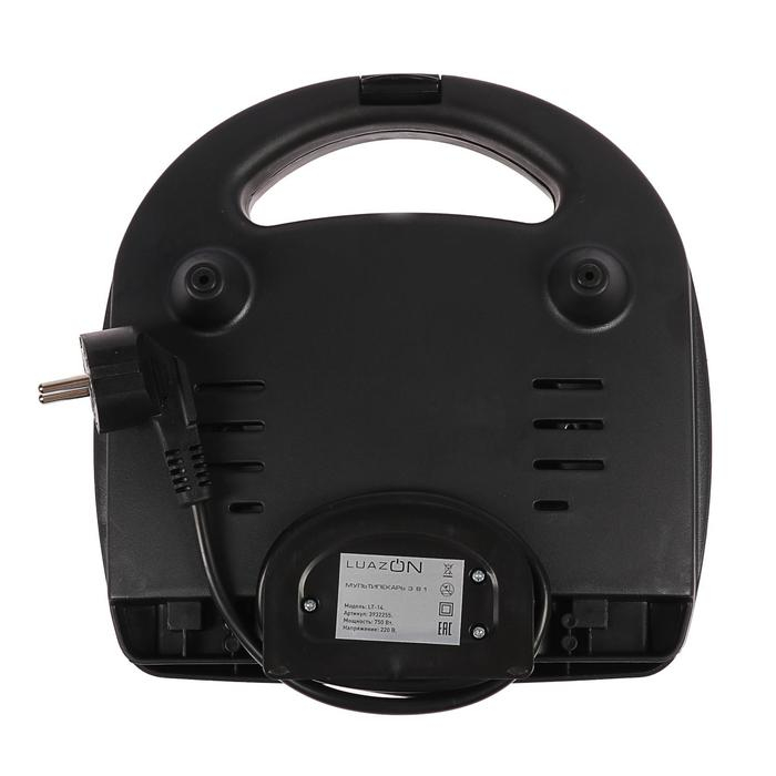 Мультипекарь LuazON LT-06, 750 Вт, венские вафли/гриль, антипригарное покрытие, чёрный Мультипекарь LuazON LT-06, 750 Вт, венские вафли/гриль, антипригарное покрытие, чёрный