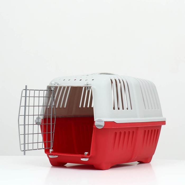 Переноска для животных пластиковая 47 х 30 х 35 см, вес до 9 кг, красная