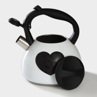 Чайник со свистком из нержавеющей стали Доляна &laquo;Сердце&raquo;, 3 л, с индикатором нагрева