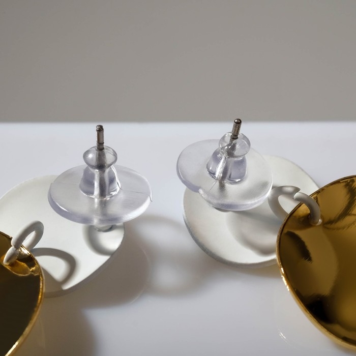 Серьги металл &laquo;Азелия&raquo; круги, трио, цвет белый в золоте