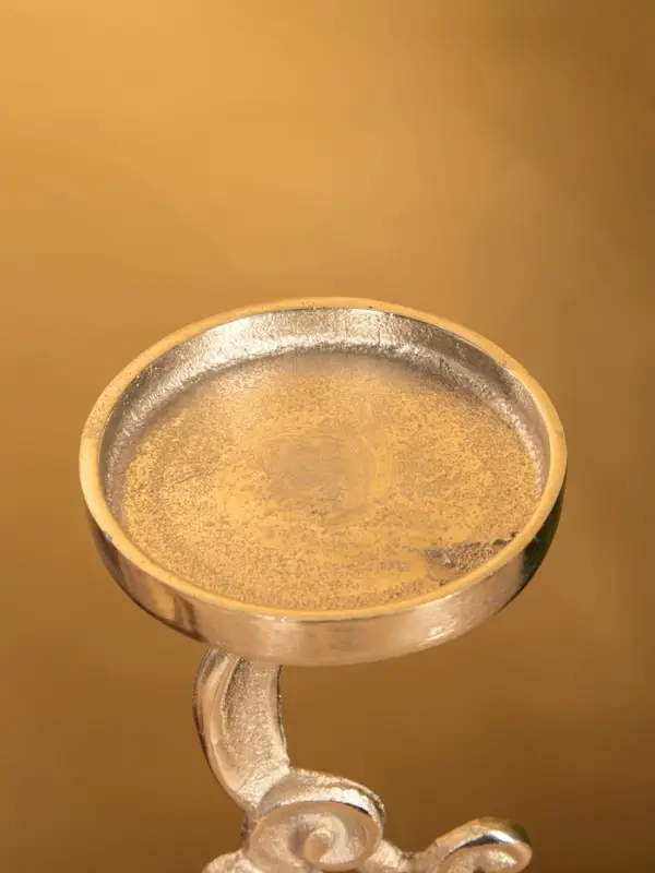 Подсвечник "Жар-птица" 11х11х30 см, алюминий, цв. серебро