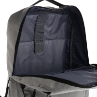 Рюкзак мужской на молнии, 4 наружных кармана, с USB, цвет серый