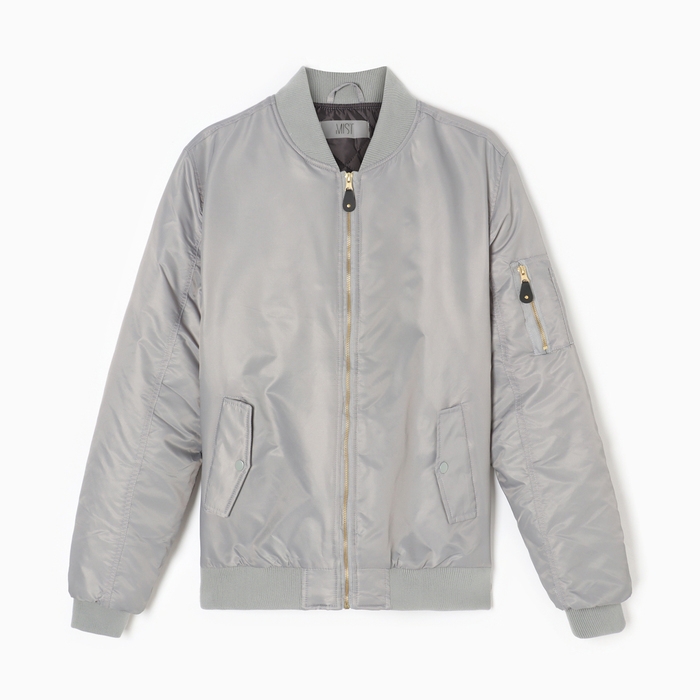 Бомбер мужской на молнии MIST, размер 52, серый Бомбер мужской на молнии MIST, размер 52, серый