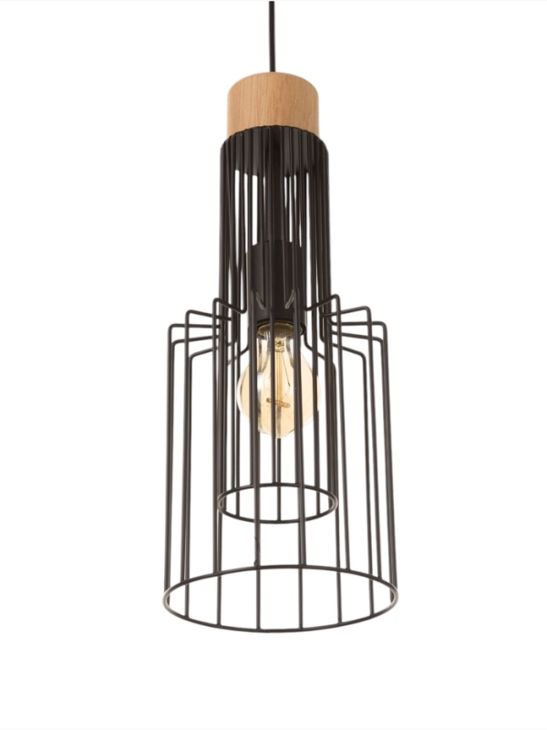 Светильник "Крит" 1х40Вт Е27 черный/коричневый 16х16х40,5(140)см