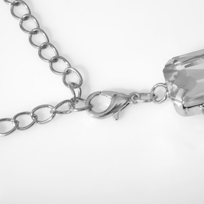 Чокер &laquo;Лёд&raquo; прямоугольники, цвет белый в серебре, 32см