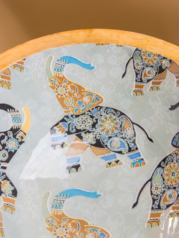 Салатник "Мудрый слон" дерево манго 25х25х10 см