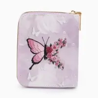 Кошелек жен 07-01-01 Июнь2550 бабочка, 8,5*2,5*10,5 см, 2 отд+отд/молн, д/карт, розовый
