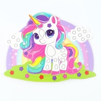 Аппликация стикерами форменная на магните &laquo;Сказочный Единорожка&raquo;, набор для творчества, стикерная мозаика