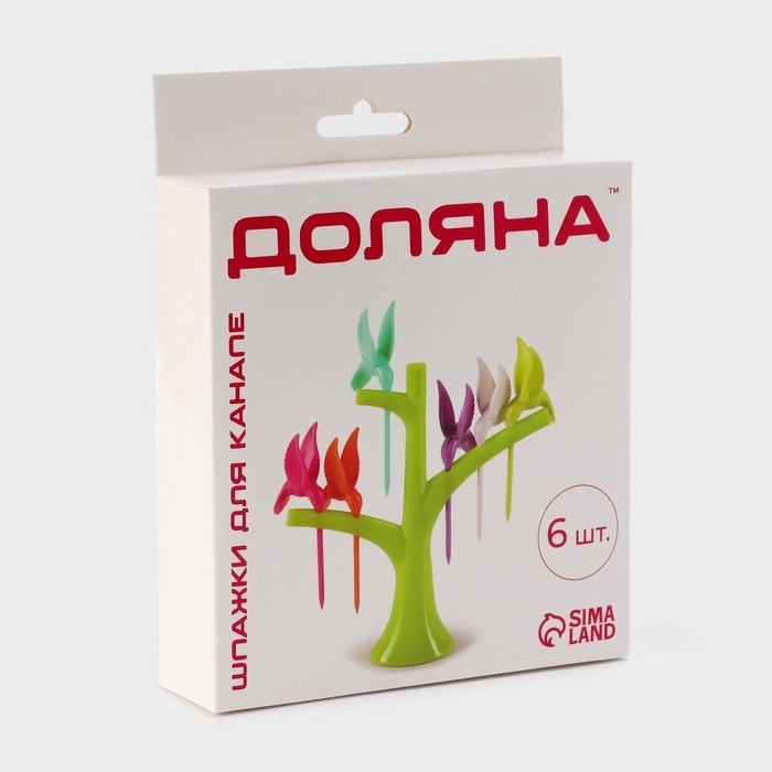 Набор для канапе &laquo;Птицы&raquo;, на подставке, 6 шпажек, цвет МИКС