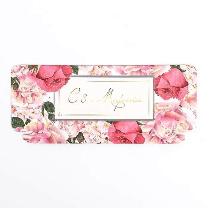 Подарочная коробка под плитку шоколада, без окна &laquo; Весенний букет&raquo;, 17&times;8&times;1.4 см