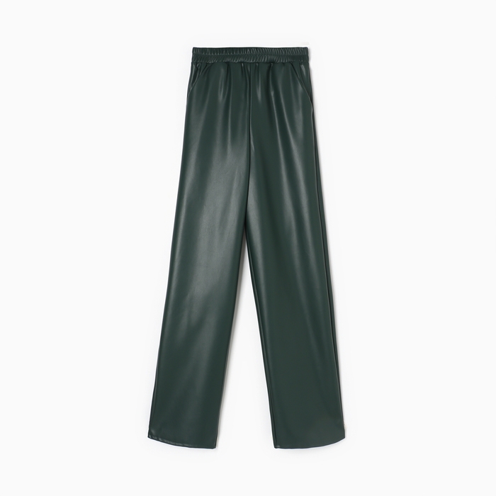 Брюки женские кожаные MIST Basе, р. 46, зеленый
