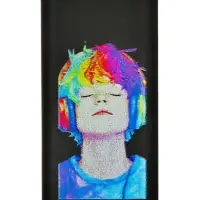 Ластик, термопластичная резина, 46&times;25&times;9 мм, черный с дизайном, МИКС