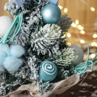 Ёлка декор "Сюрприз в мешочке" 31х17 см, голубой