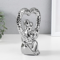 Сувенир керамика "Абстракция. Влюблённые с сердцем" серебро 13х7х18,5 см Сувенир керамика "Абстракция. Влюблённые с сердцем" серебро 13х7х18,5 см