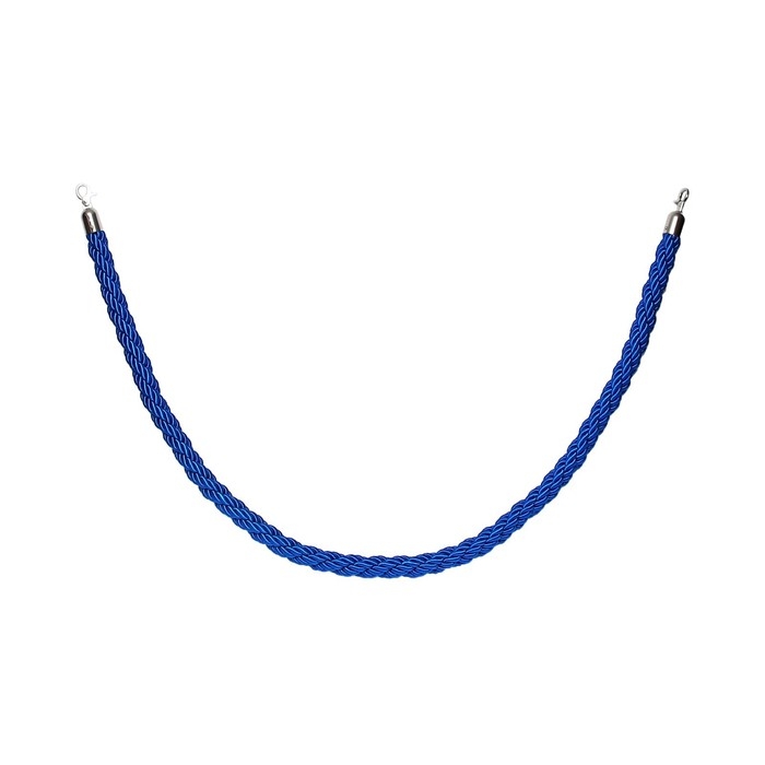 Канат плетеный оградительный 1.5м, серебрянный наконечник, синий