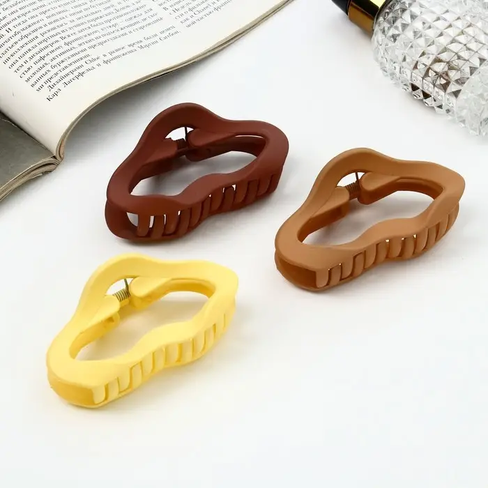 Крабик для волос &laquo;Леона&raquo;, овал геометрия матовый, 8.5 см, МИКС