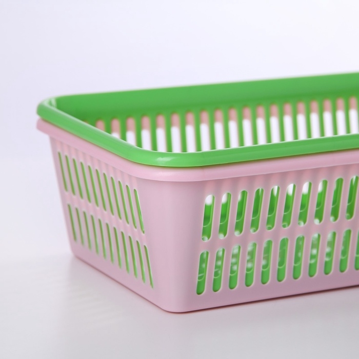 Корзина для хранения Полимербыт, пластик, 25&times;15&times;7 см, МИКС