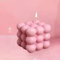 Свеча "Шарики 3 слоя" 6х6х6 см, соевый воск МИКС