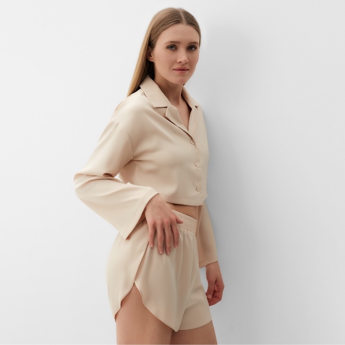 Комплект (сорочка, шорты) женская MINAKU:  Home collection цвет жемчужный , р-р 50