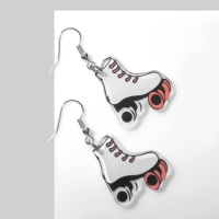 Серьги &laquo;Ролики&raquo;, цвет чёрно-белый в серебре